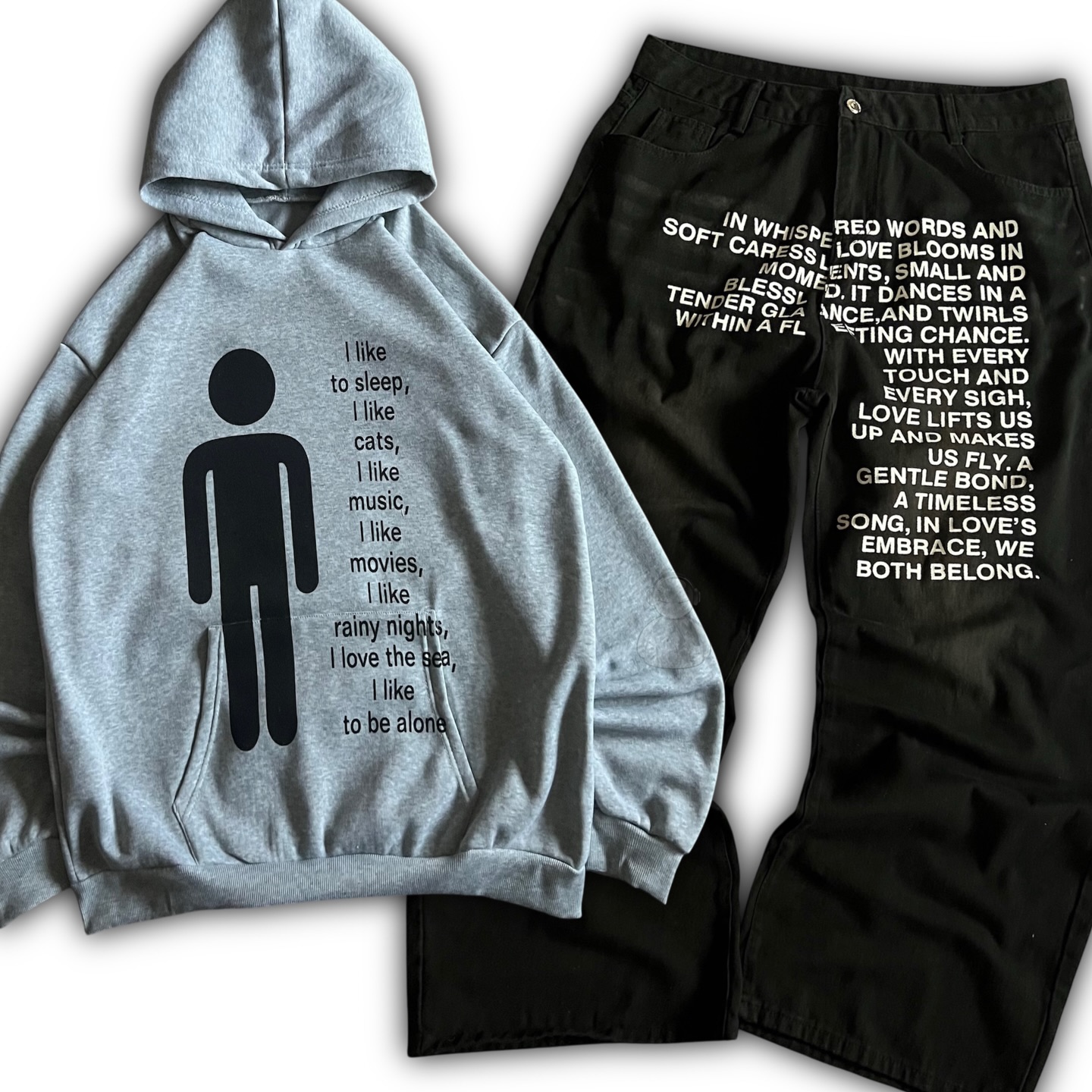 Street Fashion Y2K - Amerykańskie dżinsy z wzorami, bluzy z