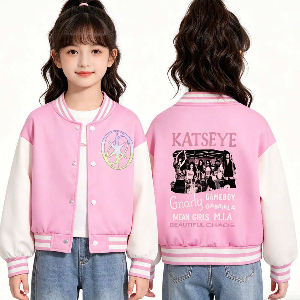 Street Fashion Kids - Kurtka baseballowa dla dzieci KATSEYE z