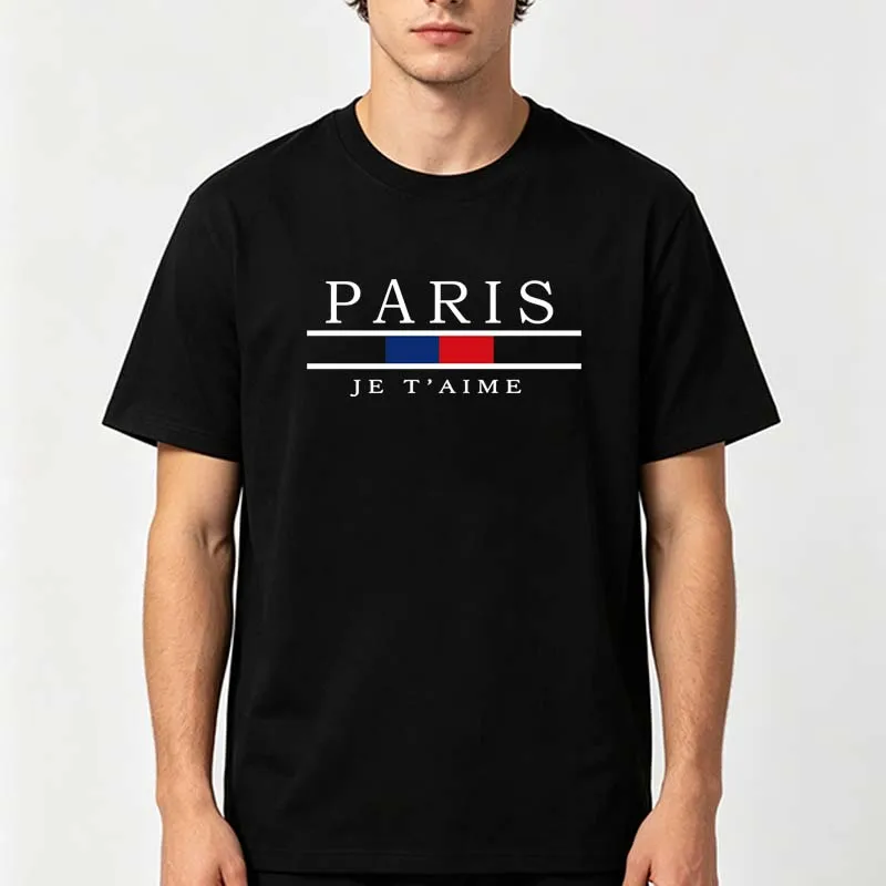 Street Fashion In Paris - Męskie koszulki z grafiką Paryża, letnie,