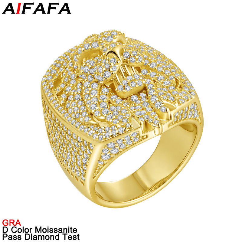 Street Fashion Jewelry - Pierścionki z moissanitem w kolorze D,
