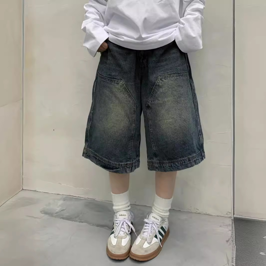 Cargo Pant Wide - Damskie szorty jeansowe Y2K vintage baggy,