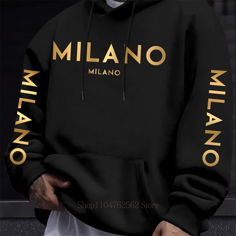 Street Fashion Milano - Bluza z kapturem Milano z nadrukiem