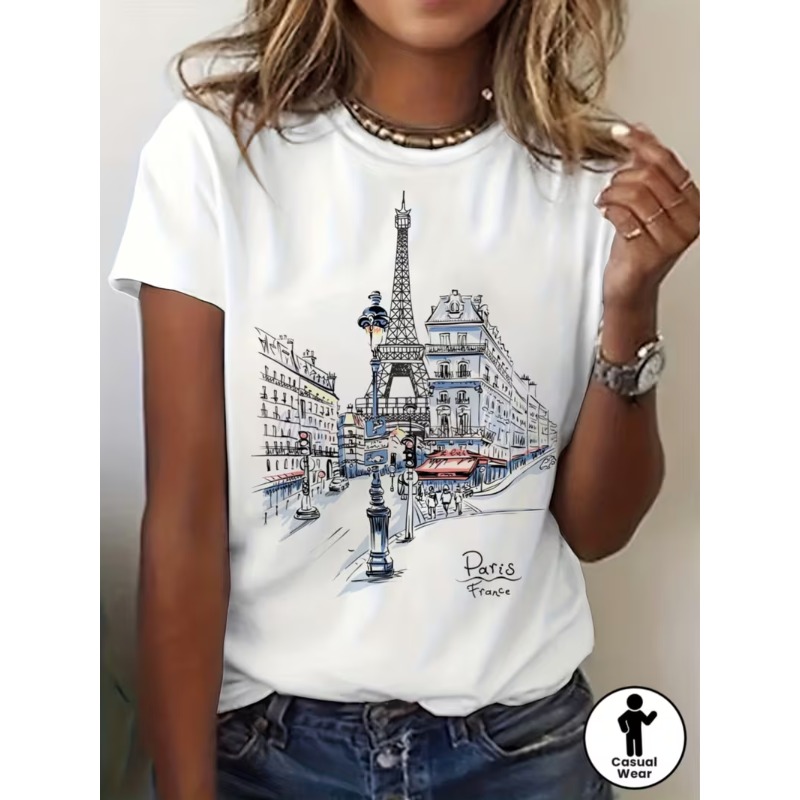 Street Fashion In Paris - Koszulka damska z grafiką: Paryż, Francja,