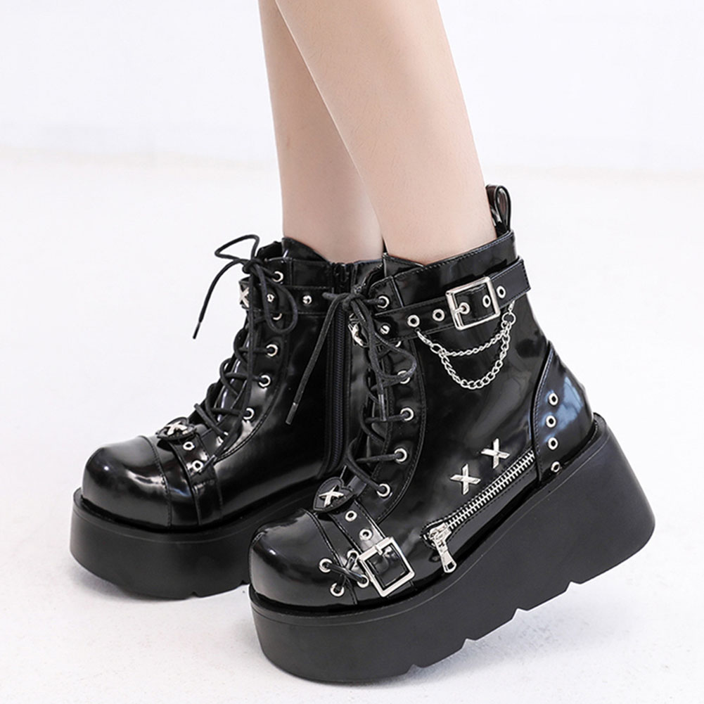 Street Fashion Punk - Nowe damskie botki gotyckie na platformie,