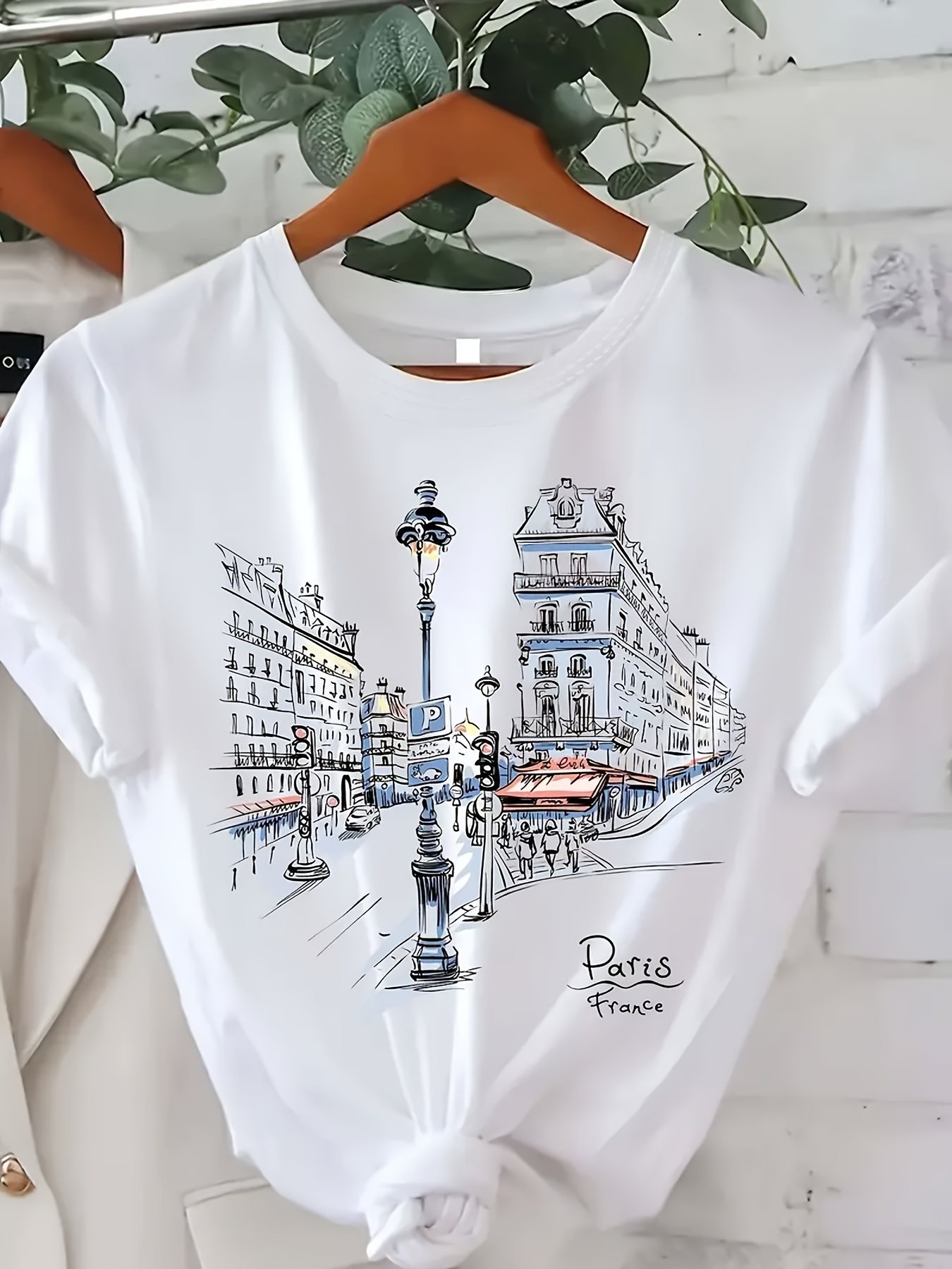 Street Fashion In Paris - Damska koszulka z nadrukiem ulicy paryskiej
