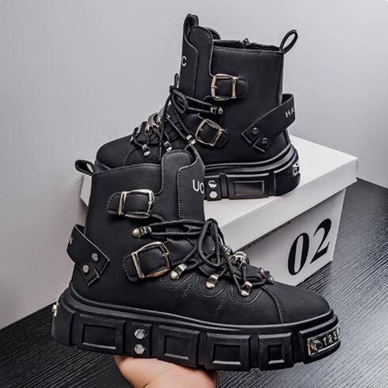 Luksusowe czarne sneakersy męs – Street Fashion Punk recenzja i cena