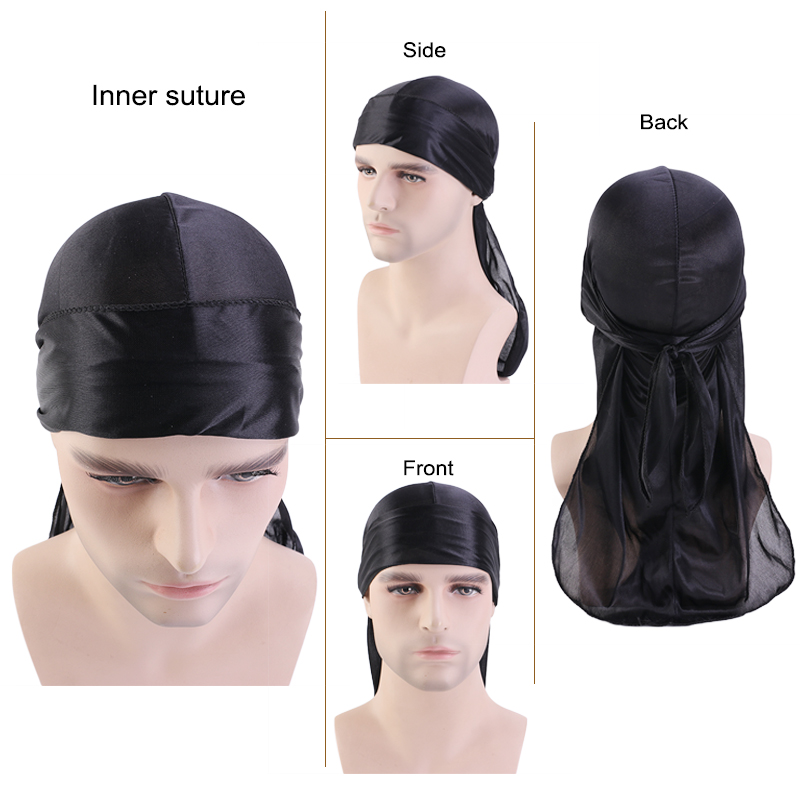 3PCS/LOT Long Durag Silk Satin – Street Fashion Hats recenzja i cena